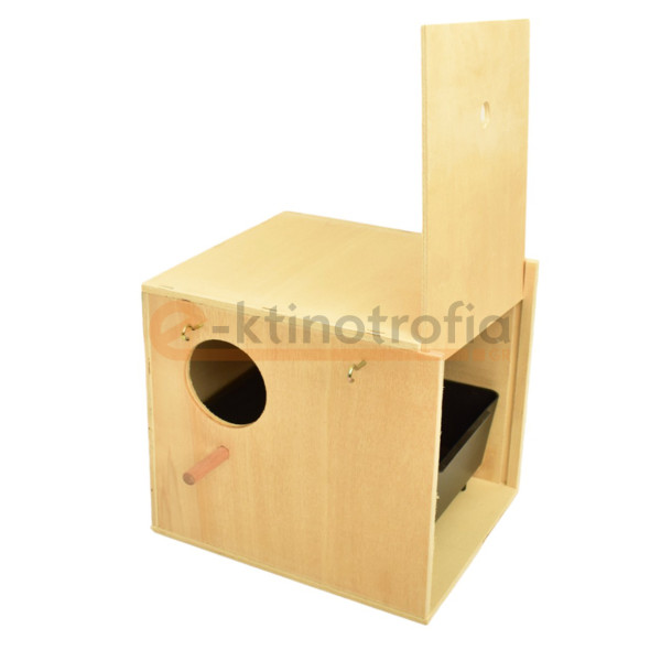 Φωλιά ξύλινη για Παπαγάλους (22,5x19,5x21cm)